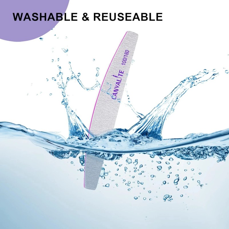 CANVALITE 10 Pack Purple Nail Files 100 180 Grit Emery