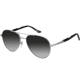 MAXJULI Aviator Big Sunglasses for Men and Women Polarized Classic Retro UV400 Protection Oversized Shades Silver+Gradient Gray