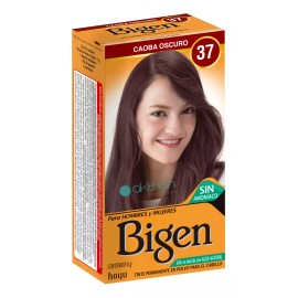 Magenta  Tinte Bigen 37 Permanente En Polvo 6g Sin Amoniaco Cubre Canas Caoba Obscuro