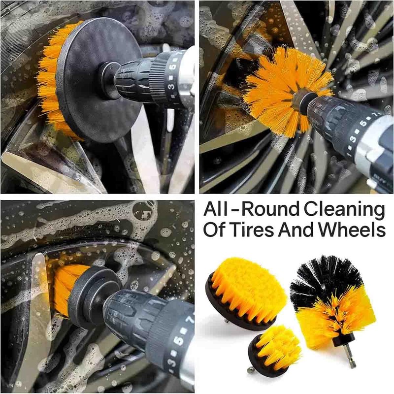 3 Pcs Drill Brush Attachment Set, Power Cleaning Scrub Brush