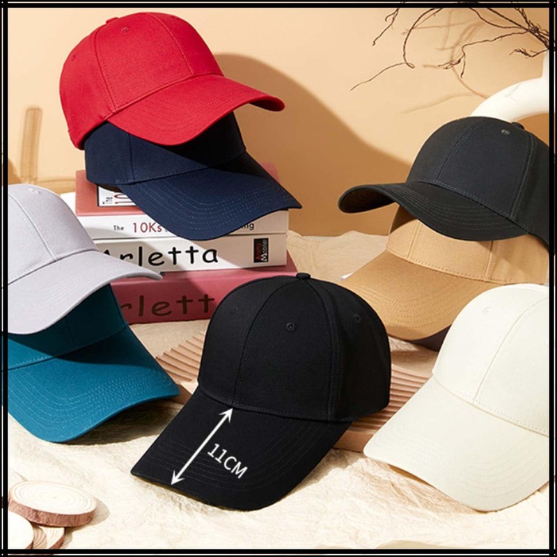 White Fang CZ066 Baseball Cap, Plain, Brim Length, Simple, Stylish,