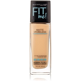 Maybelline New York Fit Me! Matte + Poreless Foundation, Nude Beige [125] 1 oz (Pack of 5)