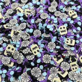 FAKE Spooky Ghost and Spiderweb Polymer Clay Sprinkle Mix (NOT EDIBLE) D5-08 - 20g