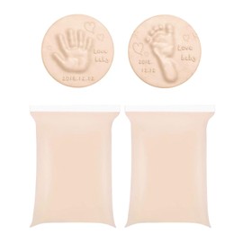 KEMUZ Set of 2 Children's Footprints Clay Kit, Footprints Newborn Set, Made of Clay, Mould Set, 3D Hand and Footprints Baby, Soft Clay, Ideal as a Gift for Birth