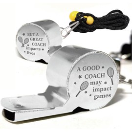 CREATCABIN Sports Coach Whistles Stainless Steel Whistles Loud Crisp Sound Whistles Laser-engraved Outdoor Activities Referees Emergency with Lanyard Gift for PE Teacher Coach Teacher's Day 2x0.8 Inch