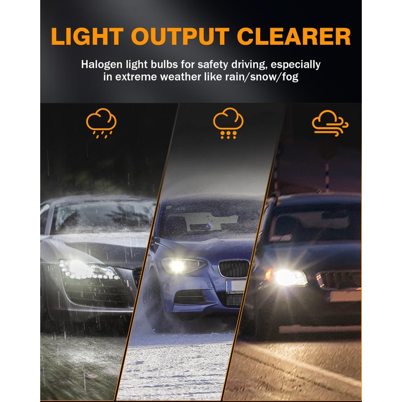 NSDXCT 9005/HB3 Halogen High Beam Headlight Bulb+H11 Low Beam Light
