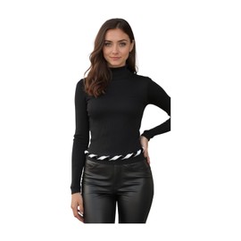 Women Fashion Stretch Skinny Belt High Waist Black White Braided Twisted Band S M L z207