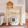 Homiflex Wood Cat Tower for Automatic Litter Box, 60.2" H