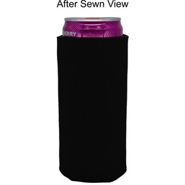 Unsewn Blank Foam Slim Can Coolie - Made in USA - 12 Pack (Black)