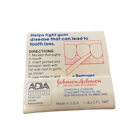 Johnson & Johnson Stim U Dent Plaque Removers Mint Flavor 5 packs x 25 125 Total 1987 Johnson Pick