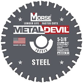 Morse Metal Devil CSM53832FSC, Circular Saw Blade, Carbide Tipped, Steel Cutting, 5-3/8 inch, 1 Pack