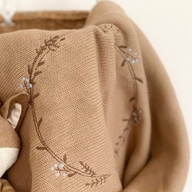 MON AMI Wreath Embroidered Cotton Muslin Blanket – 40x30”, Reversible Summer Muslin Quilt for Toddler, Cotton Blanket for Crib/Stroller/Tummy-Time