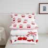 Erosebridal Red Cherry Bow Comforter Set for Women Girls Cute