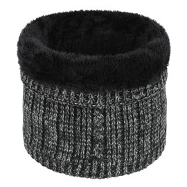 TAGVO Men's Neck Warmer Tube Scarf Winter Thermal Fleece Neck Warmth Loop Scarf Soft Elastic Ski Scarf Fleece Neck Gaiter Windproof Ski Neck Warmer for Men and Women Outdoor Sports, black