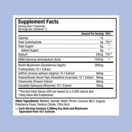 Plant People WonderSleep Mushroom Gummies Supplement Mini with Reishi Super Mushrooms, Saffron, Wild Elderberry Flavor No Sugar Vegan-Friendly & Gluten-Free Trial Size