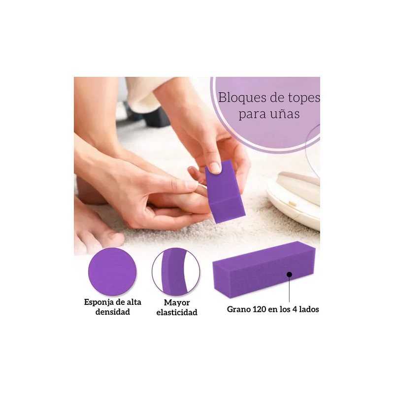 13 Limas Para Uñas Manicure Sponge Y Pulidores Profesionales