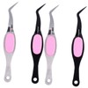 Angoily 4pcs Stainless Steel Craft Tweezers Comfortable Grip for Precision