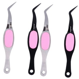 Angoily 4pcs Stainless Steel Craft Tweezers Comfortable Grip for Precision Alignment Jewelry Electronics and Various Craft Projects Easy to Clean