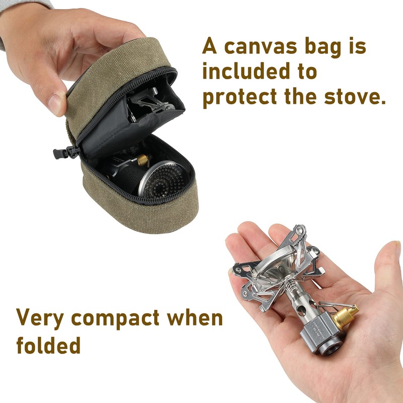 CAMPINGMOON Canister Stove Compact Foldable w/Micro Regulator 4Flex w/o igniter