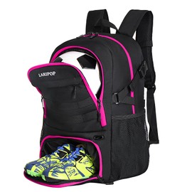 LARIPOP Soccer Bag - Soccer Backpack, Colorful Waterproof Sports Bag Suitable for Volleyball, Basketball Accessories, Large Capacity Equipment Bag, with Ball Compartment and Laptop Compart