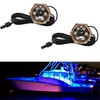 2Pcs RGB 1/2" NPT Boat Drain Plug Lights IP68 Waterproof