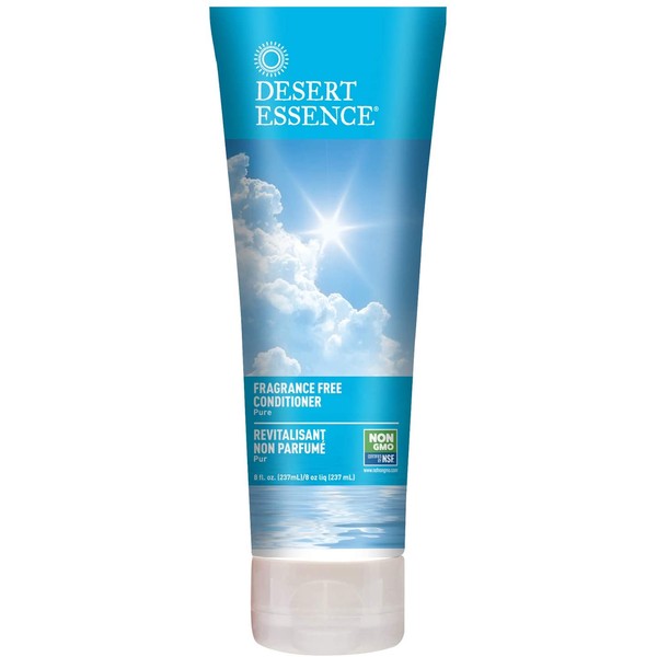 Desert Essence Fragrance Free Conditioner - Pure - 8 Fl Ounce - Gloss & Shine - Smoothes & Softens Hair - No Oil Residue - Antioxidants - Green Tea - Jojoba Oil - Vitamin B5