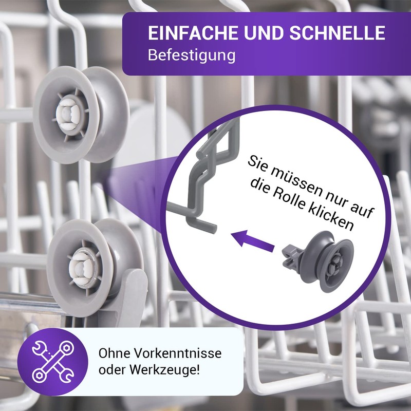 Vioks.pro Basket Roller for Dishwasher Replacement for Bosch 00611666 00165313