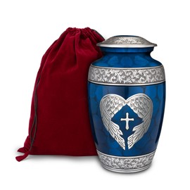 Honorary Memorials Urn - Urns for Human Ashes Adult - Angel’s Embrace Urn - Memorial Urns for Human Ashes - Decorative Urns - Cremation Urn for Adult Ashes - 200LB Urn for Ashes with Velvet Bag