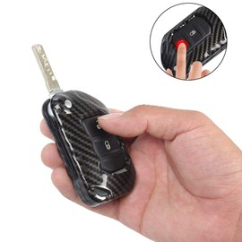 CheroCar for JL JT Jeep Key Fob Cover Skin Case Protection for Jeep Wrangler JL JLU 2018-2020, for Jeep Gladiator 2020, Key Replacement Accessories, Carbon Fiber, 2pcs/set, Carbon Fiber, Universal