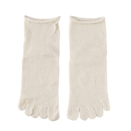 Silkya SO6723 100% Silk Five Finger Socks, Inner Socks, Thick Type, Raw Color