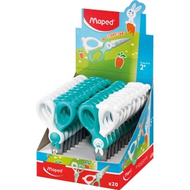 Maped Kidicut Safety Scissors with Fiberglass Blades, 12cm, Assorted Colours, Pack of 20 (137702)