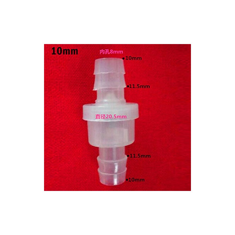 TopHomer Check Valve HA2690A-J7, Professional Grade, Polycarbonate, 12mm, Transparent