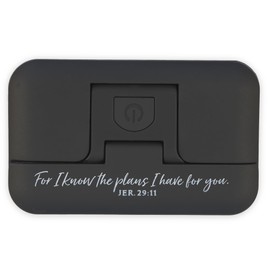 Christian Art Gifts Adjustable LED Book Light w/Magentic Clip & Inspirational Scripture: I Know The Plans - Jeremiah 29:11 for Reading, Sewing, Travel, Adjustable Bright, Dim, Pulse/Strobe, Black