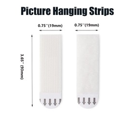 Funnytek Picture Hanging Strips 24 Pairs (48 Strips) Sticky Picture Hangers for Walls Hanging Pictures No Nails Damage Free Hook and Loop Tape Refill Adhesive Poster Strips