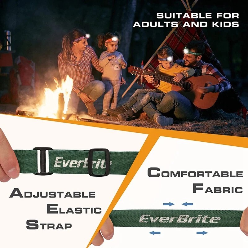 EverBrite Headlamp 5 Modes 5 Pack Kids Headlamp with Red