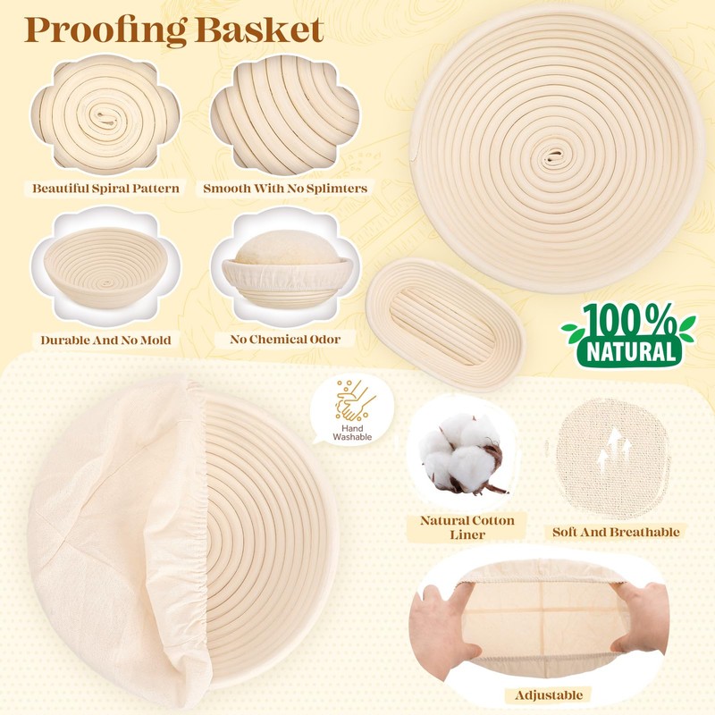 Sourdough Starter Kit, Sourdough Bread Baking Supplies, Bread Proofing Basket,