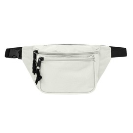 DALIX 3 Pocket Fanny Pack Money Pouch Concealer Runners Bag Waist Belt in Nude