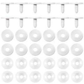 TOAOB 20 Set 40mm Doll Joints White Plastic Animal Joints for Doll Making Limbs and Head Joints