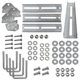 A.A 12" Galvanized Swivel Top Bunk Bracket Kit with Hardware for Boat Trailer, fits 3x3 Cross Members, Heavy Duty (4 Pack)