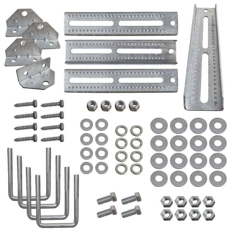 A.A 12" Galvanized Swivel Top Bunk Bracket Kit with Hardware