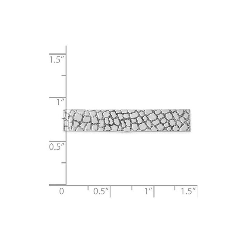 FB Jewels Solid 925 Sterling Silver Rhodium-Plated Tie Bar