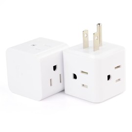 2PCS Multi Plug Outlet Extender, Vsanstar 3 Prong Wall Tap 4 Way AC Electrical Outlets Power Strip, Power Plug Splitter Grounded to USA Adapter for Home Office, Kitchen (Multi USA Outlet 2pack)