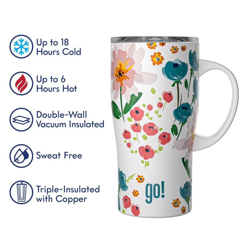 20oz Stainless Steel Handle Tumbler with Triple Insulation & Copper