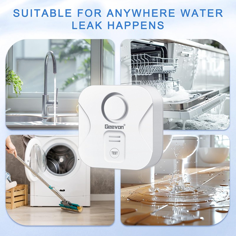 Geevon 10 Pack Water Leak Detectors for Home, 100dB Loud