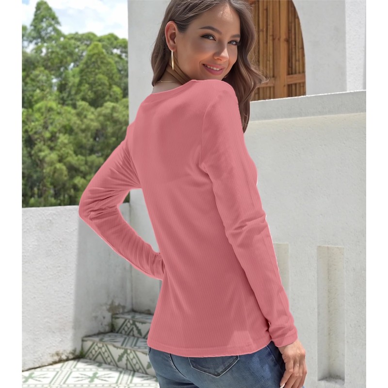 Chicrise Pullover Women's Long Sleeve V Neck Sweatshirt Women's Basic