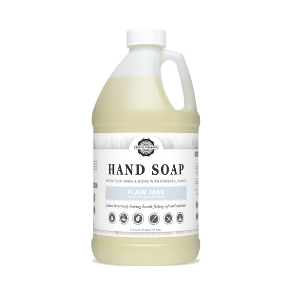 Rustic Strength Liquid hand soap, Plain Jane, 64oz refill