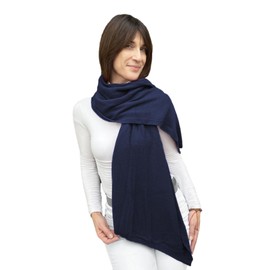 creazioni unique Women's Winter Scarf, Made in Italy - Autumn/Winter Accessories - Winter Women Scarf - Cashmere Blend Scarf, midnight blue