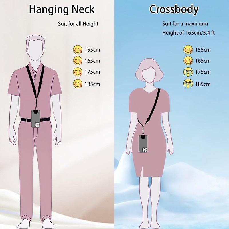 MOLOPPO Phone Lanyard - 1 Pack with Adjustable Neck Straps,