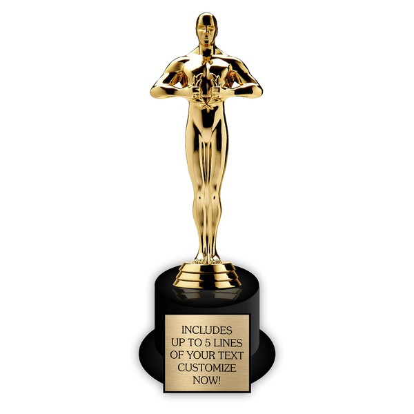 Achievement Custom Trophy 10.5 Inches Tall - Customized Golden Statue