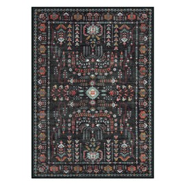 Moynesa Oriental Living Room Rug 5x7 Area Rugs, Traditional Bedroom Rug Washable Rug for Living Room, Low-Pile Boho Black Dining Room Rug Ultra-Thin Soft Carpet for Playroom Nursery
